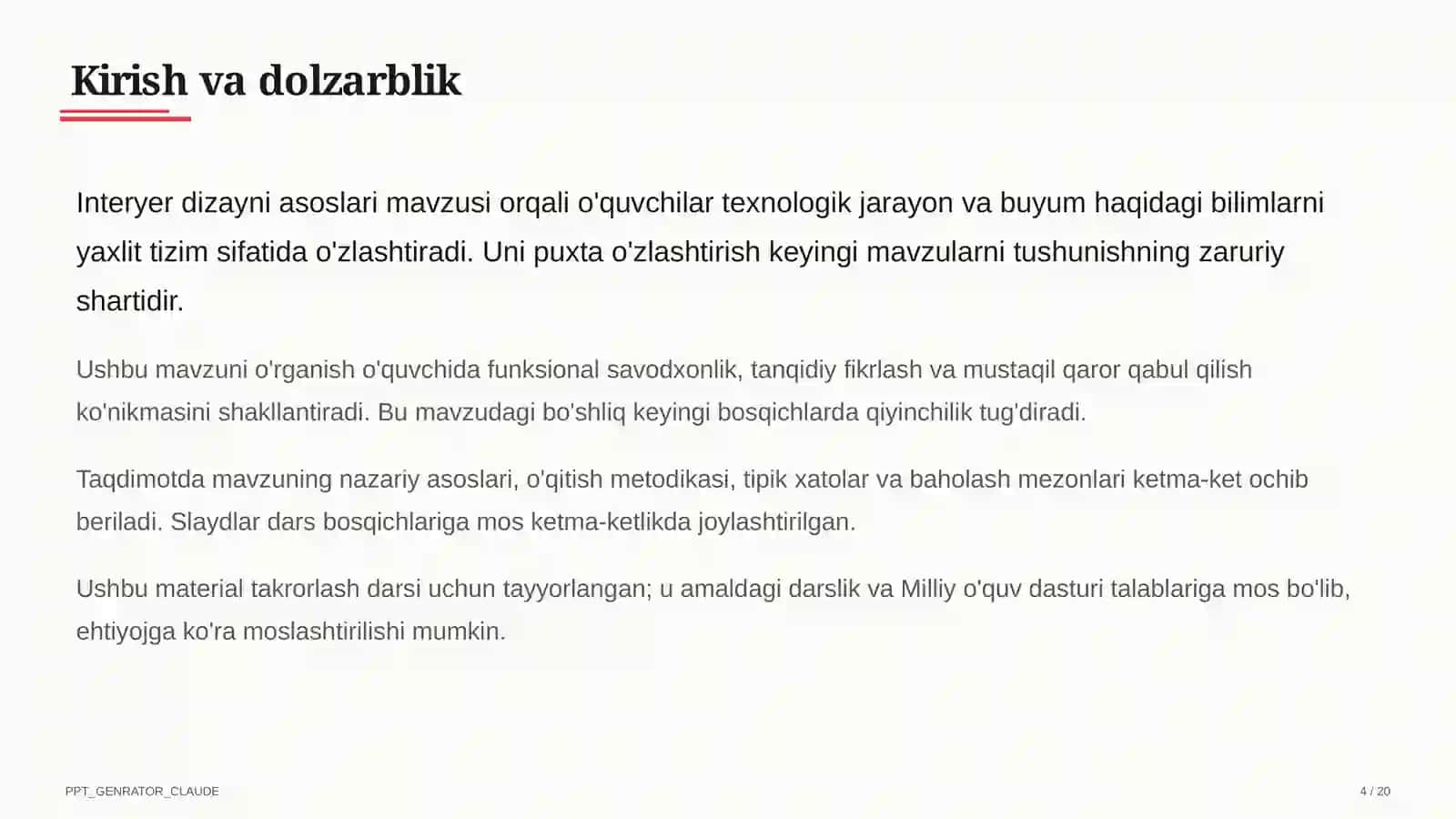Interyer dizayni asoslari (8-sinf) 4