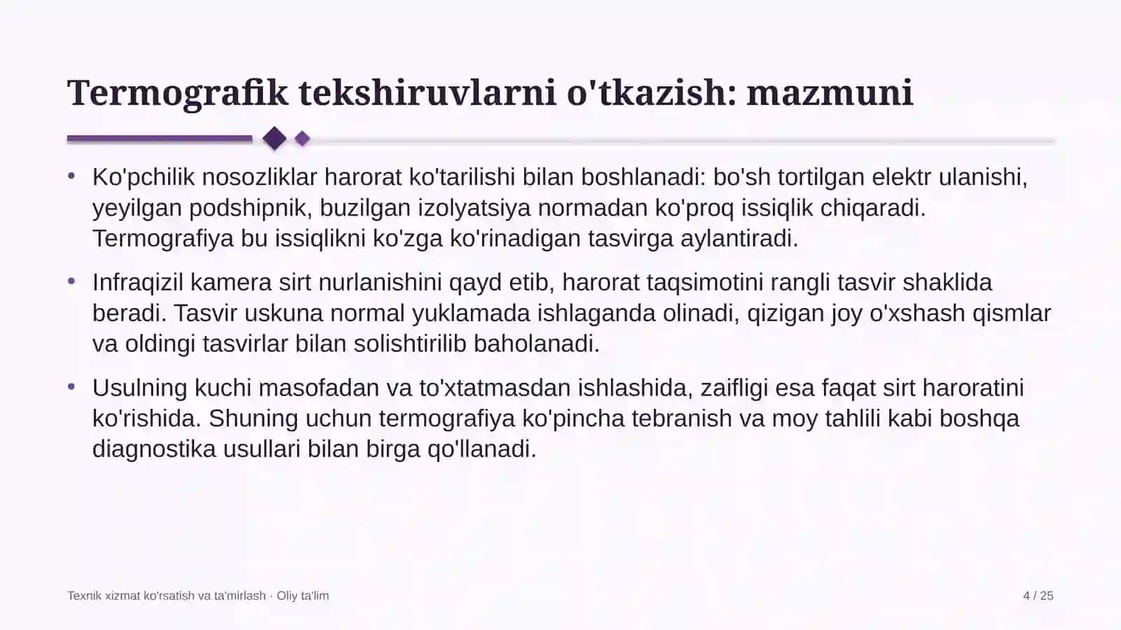 Qora metallurgiyada termografik tekshiruvlarni o'tkazish 4