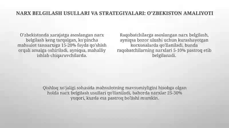 Narx siyosati va uning Oʻzbekistonda amalga oshirilish xususiyatlari 4