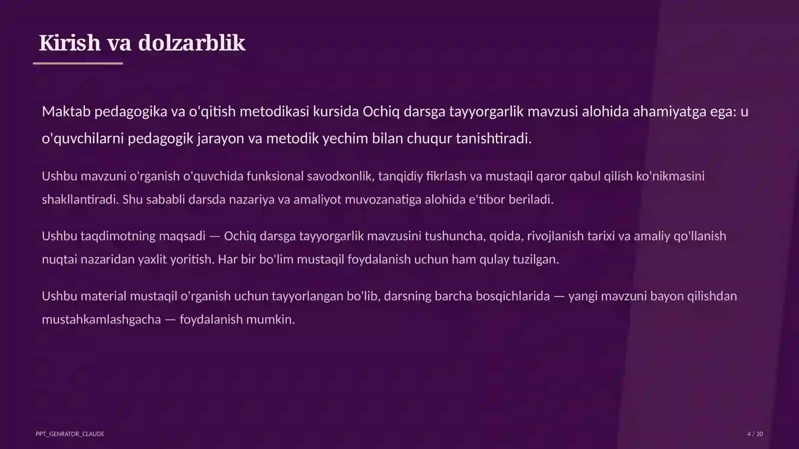 Ochiq darsga tayyorgarlik 4