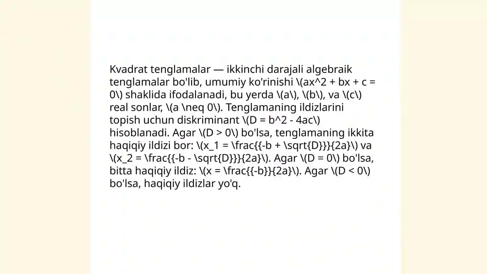 Matematika tenglamalar 4