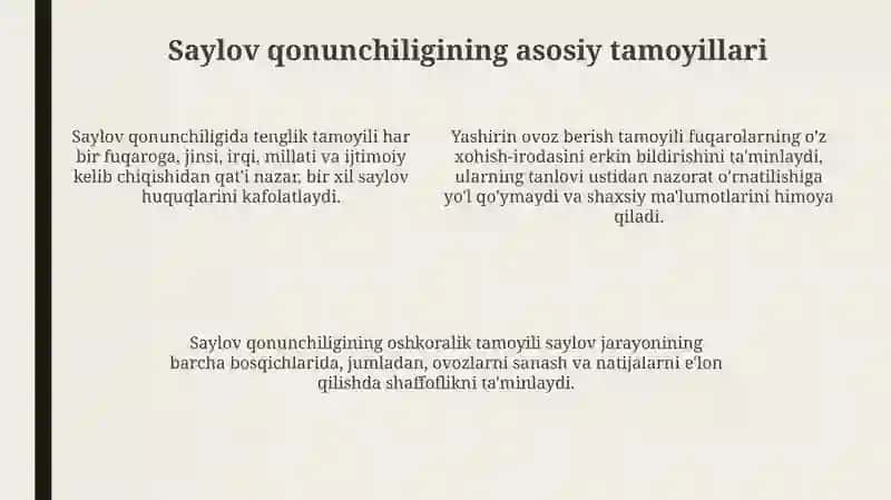 Saylov tizimining konstitutsiyaviy huquqiy asoslari 4