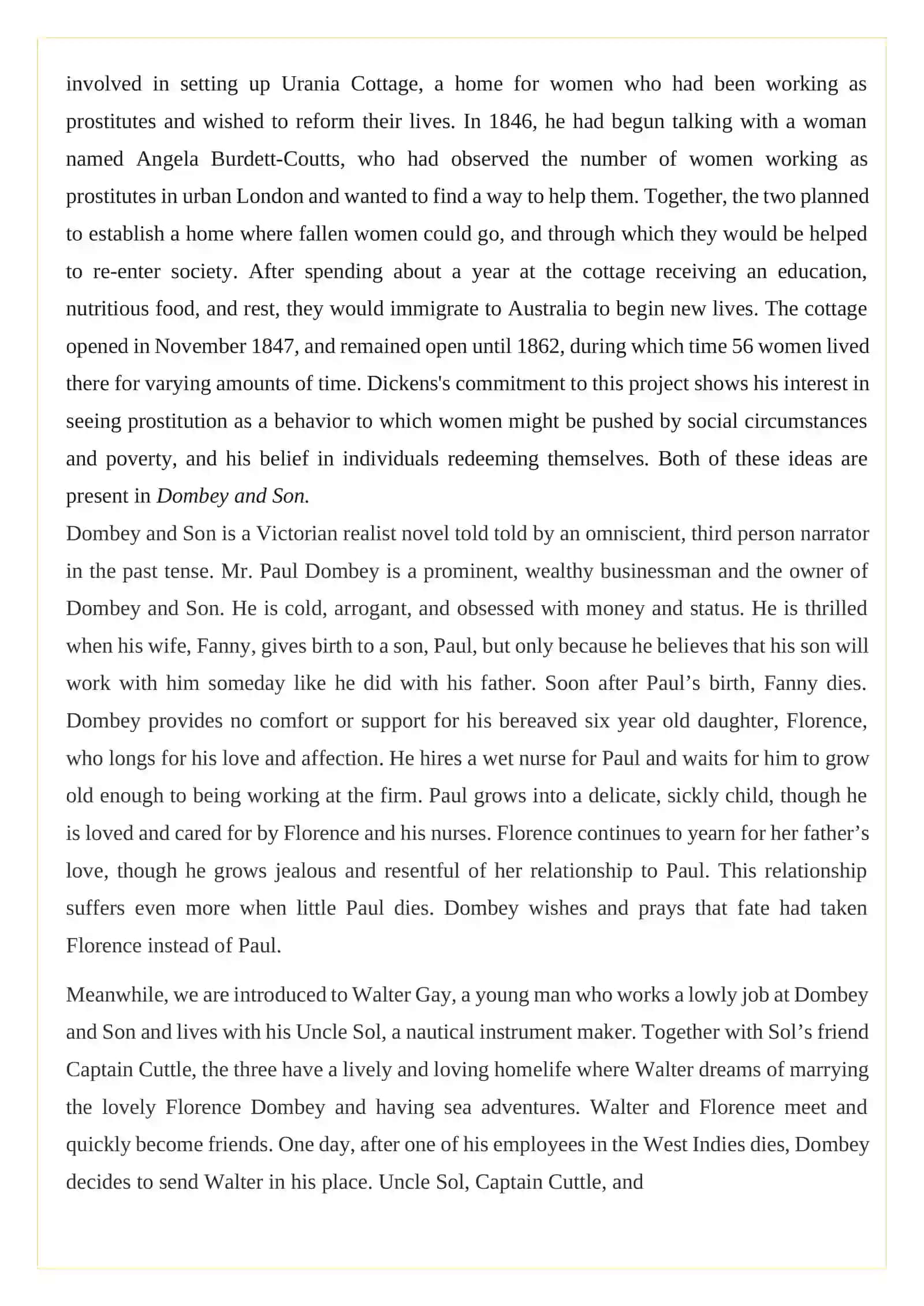 Charles Dickens' novel " Dombey and Son " 4