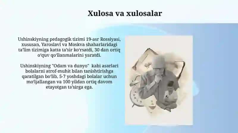 Konstantin Dmitriyevich Ushinskiyning hayoti va ijodi, pedagogik tizimi 4