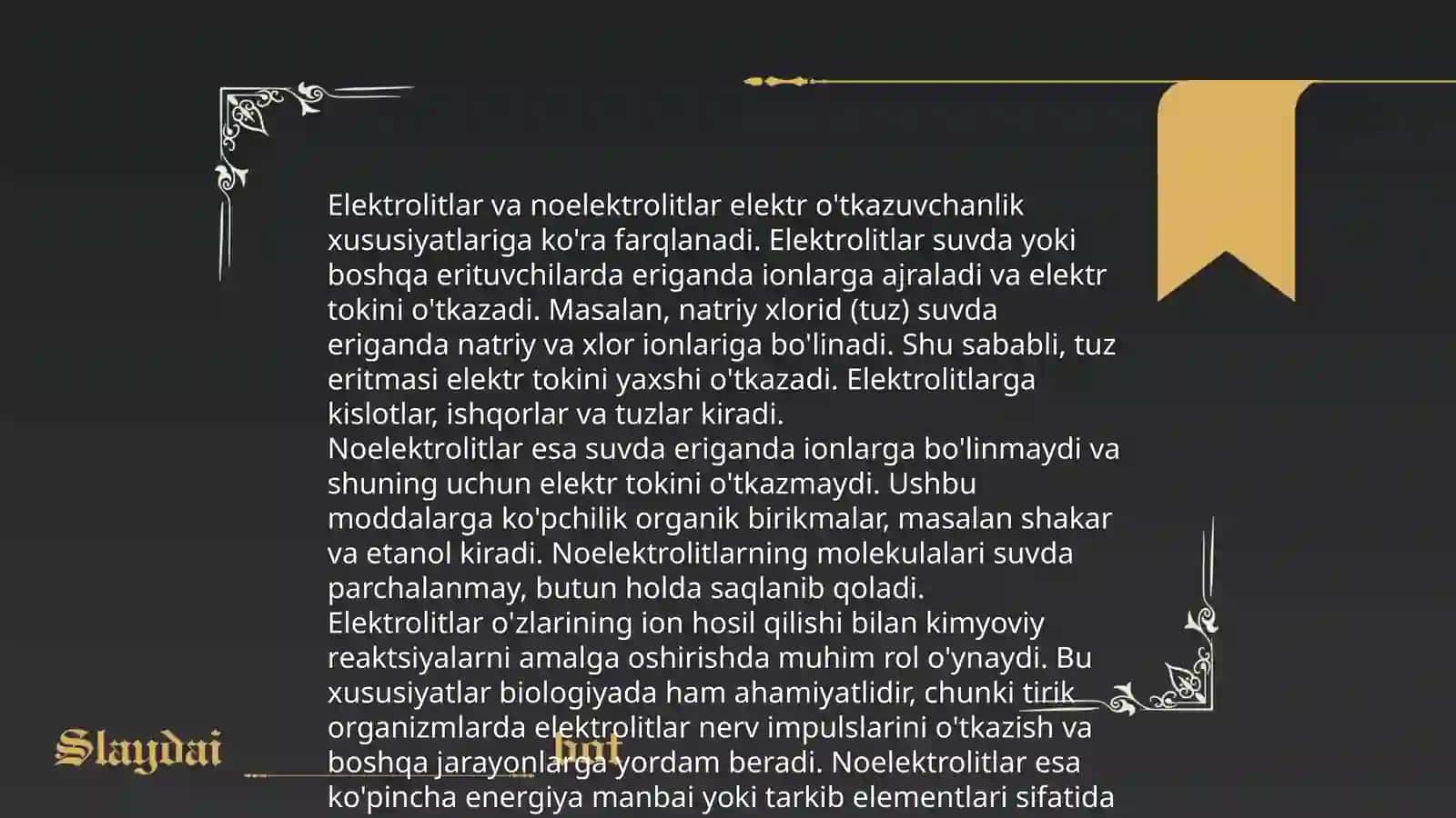 Organizmning biologik suyuqliklari elektrolitlar va noelektrolitlar eritmalari sifatida 4