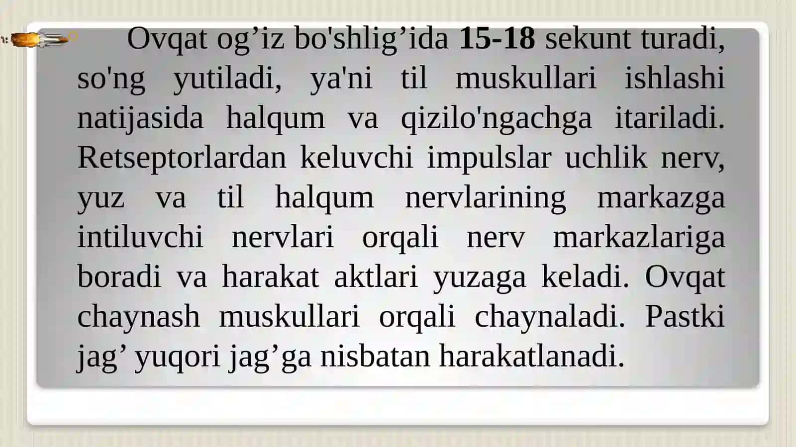 Ovqat hazm qilish sistemasining yosh xususiyatlari va ovqatlanish gigiyenasi 4