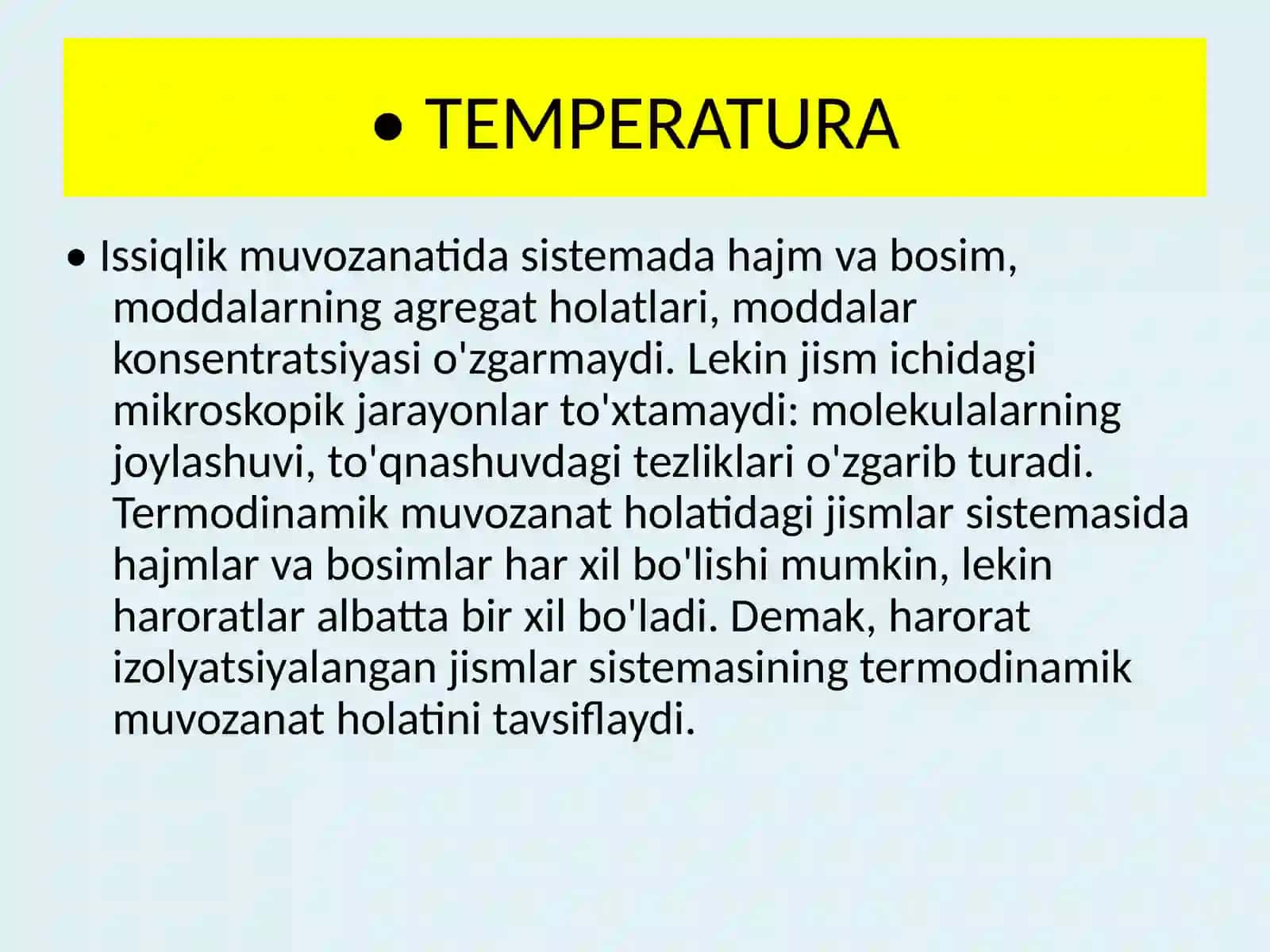 Fizika - Temperatura va issiqlik muvozanati (10-sinf) 4
