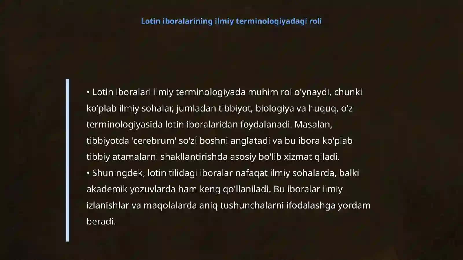 Lotin tilidagi iboralarni hayotdagi o'rni 4