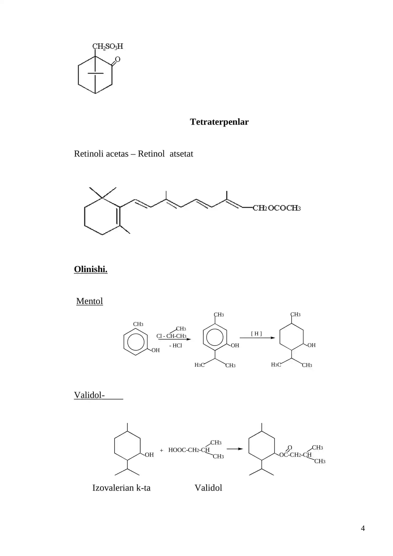 Terpenoidlar va adamantanlar guruhiga kirgan dori moddalar tahlili 4