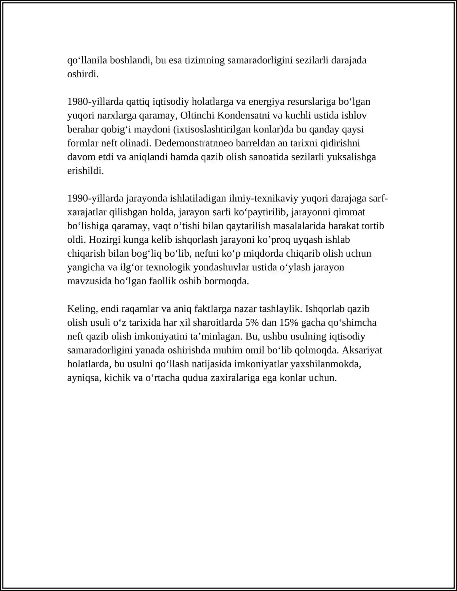 FOYDALI QAZILMALARNI YER OSTIDA ISHQORLAB QAZIB OLISH TO'G'RISIDA UMUMIY MA'LUMOTLAR 4