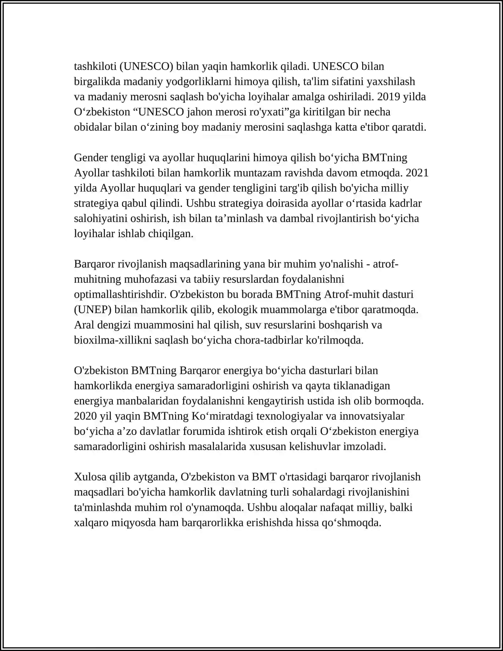 O'ZBEKISTONNING XALQARO TASHKILOTLAR BILAN HAMKORLIK ALOQALARI 2025-2026-O'QUV YILI 4