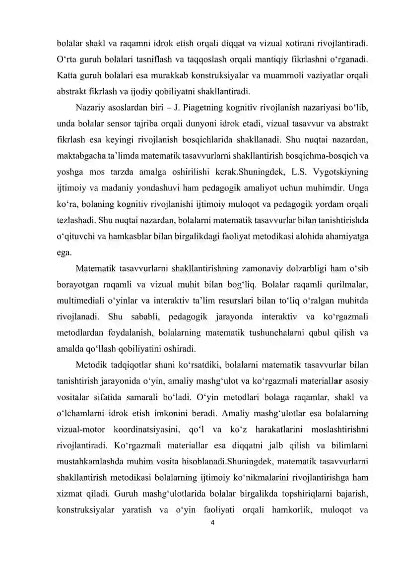 MATEMATIK TASAVVURLARNI SHAKLLLANTIRISH METODIKASINING NAZARIY ASOSLARI 4