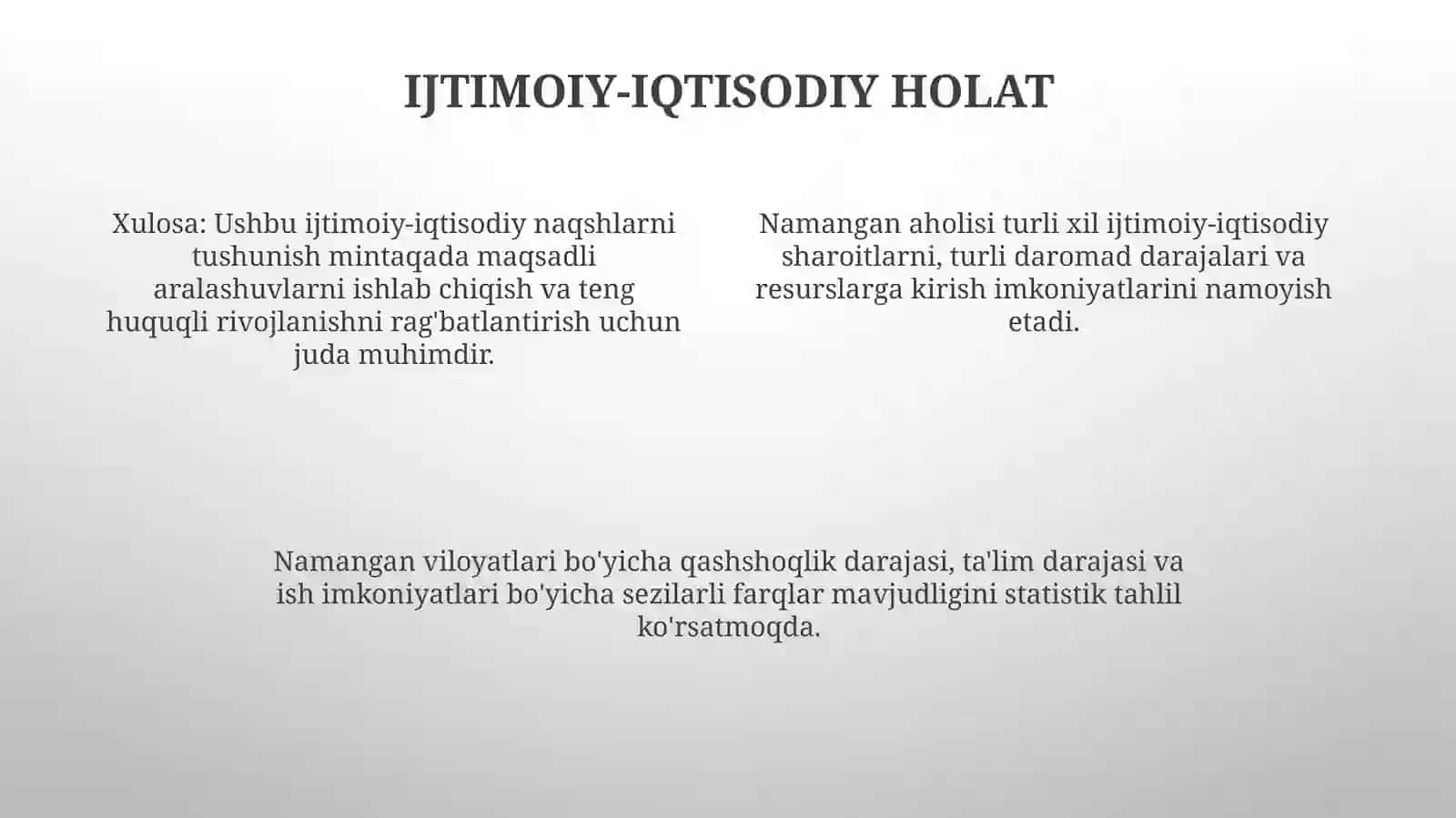 Namangan viloyati aholi statistikasi o'rganish va xulosa tayyorlash 4