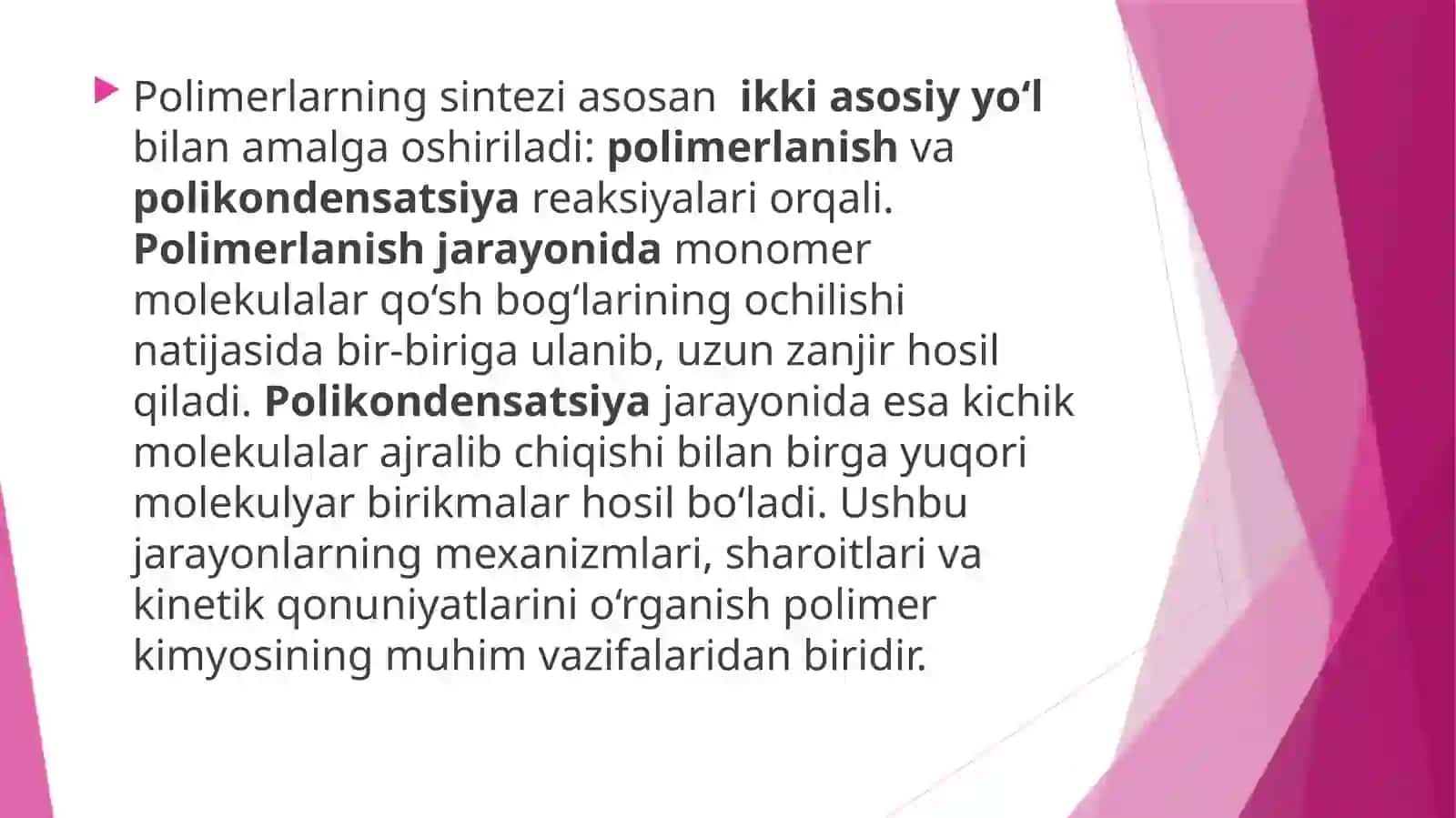 POLIMERLAR SINTEZI VA XOSSALARI 4