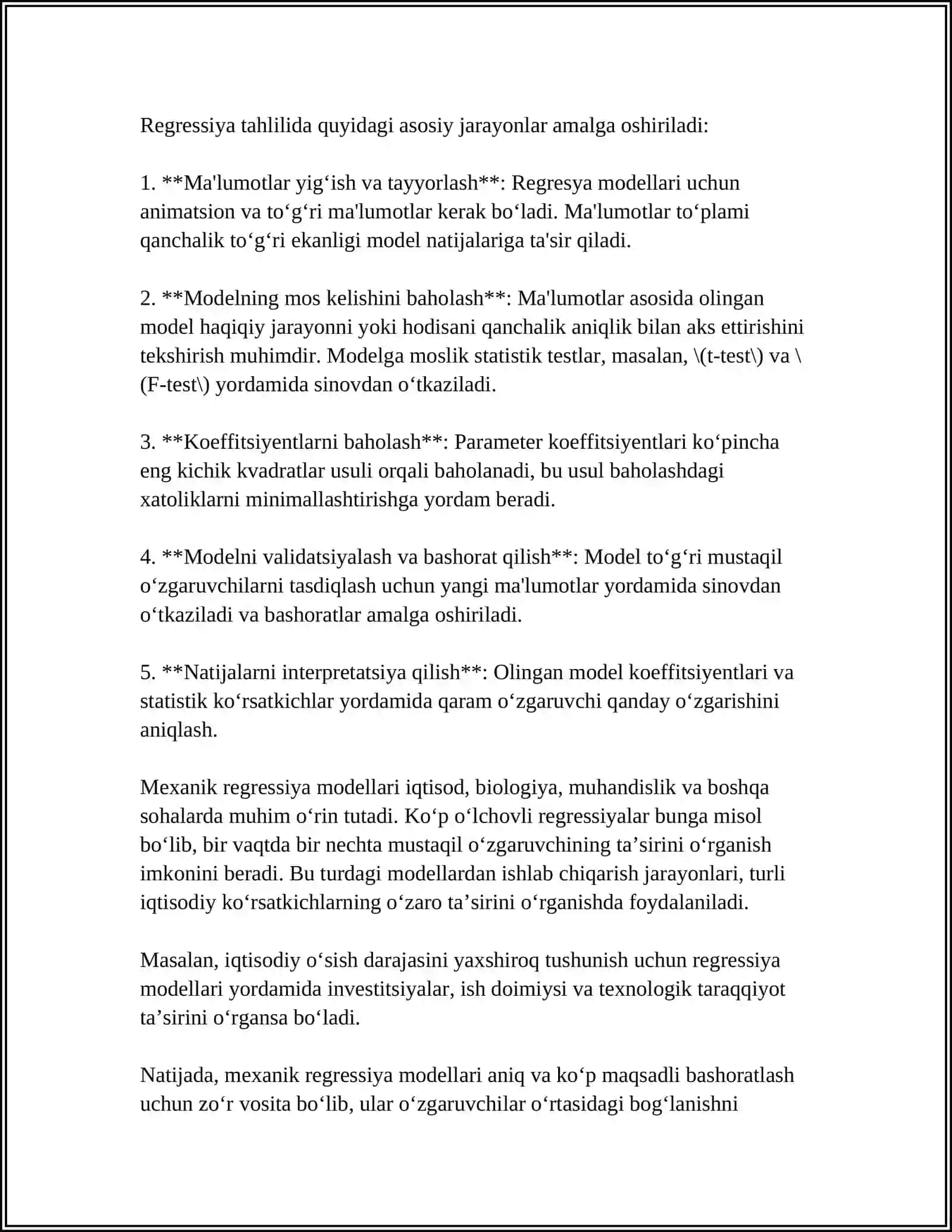 EKONOMETRIK MODELLASHTIRISH ASOSLARI 4