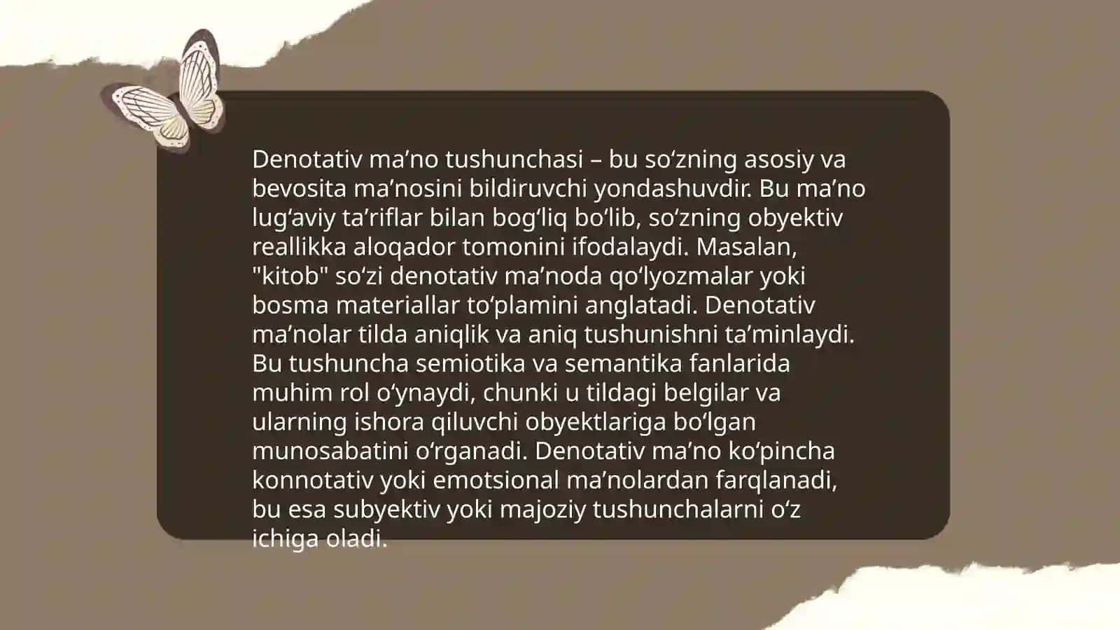 Leksik maʼno qirralari.Denotativ signifikat struktur va emotiv maʼnolar 4