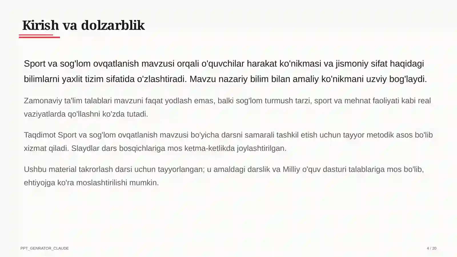 Sport va sog'lom ovqatlanish (8-sinf) 4