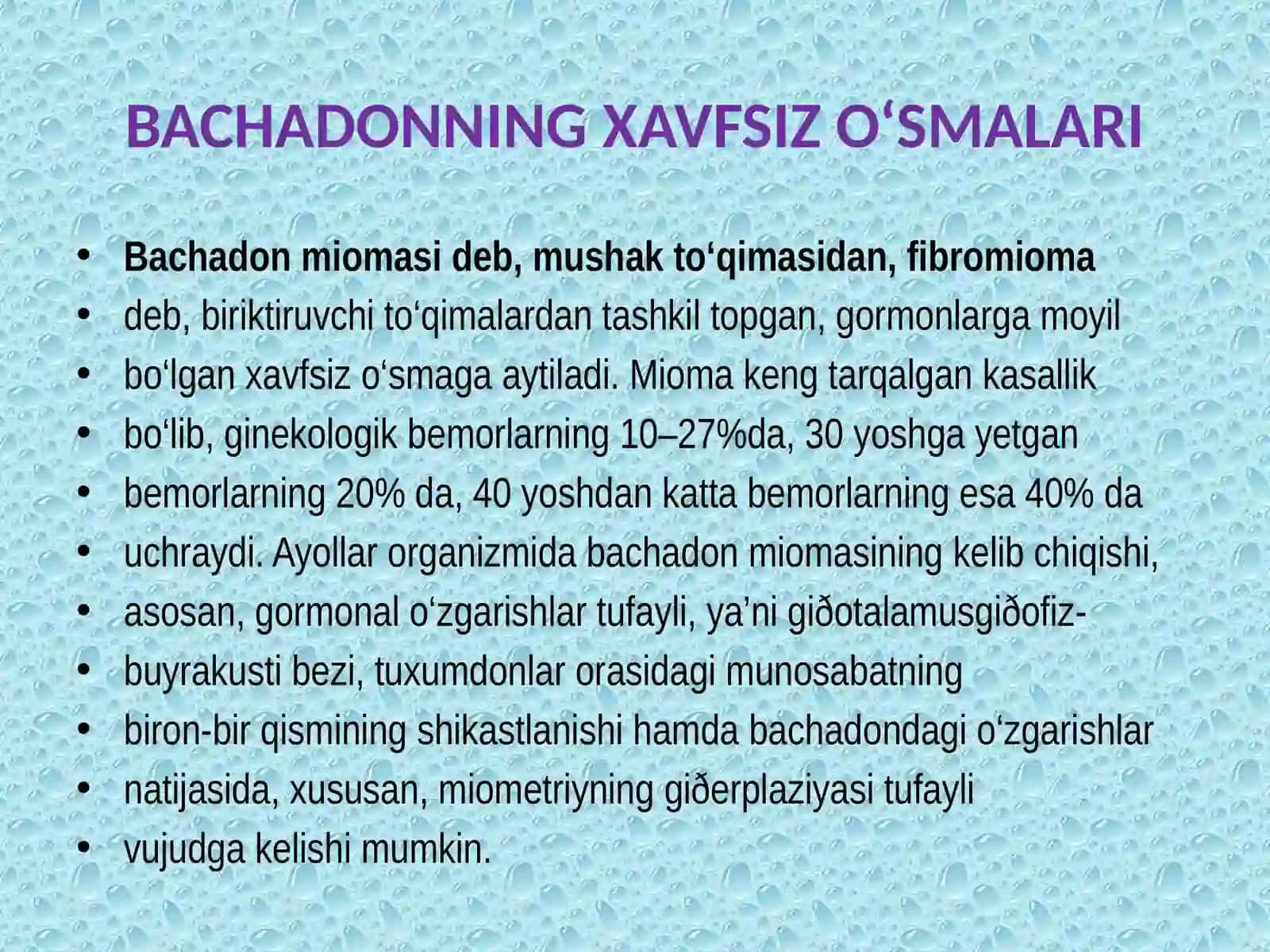 AYOLLARJINSIY A’ZOLARIDA O’SMA OLDI VA O’SMA KASALLIKLARI 4