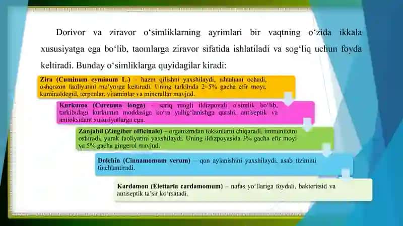Istiqbolli ziravor dorivor oʻsimliklar 4