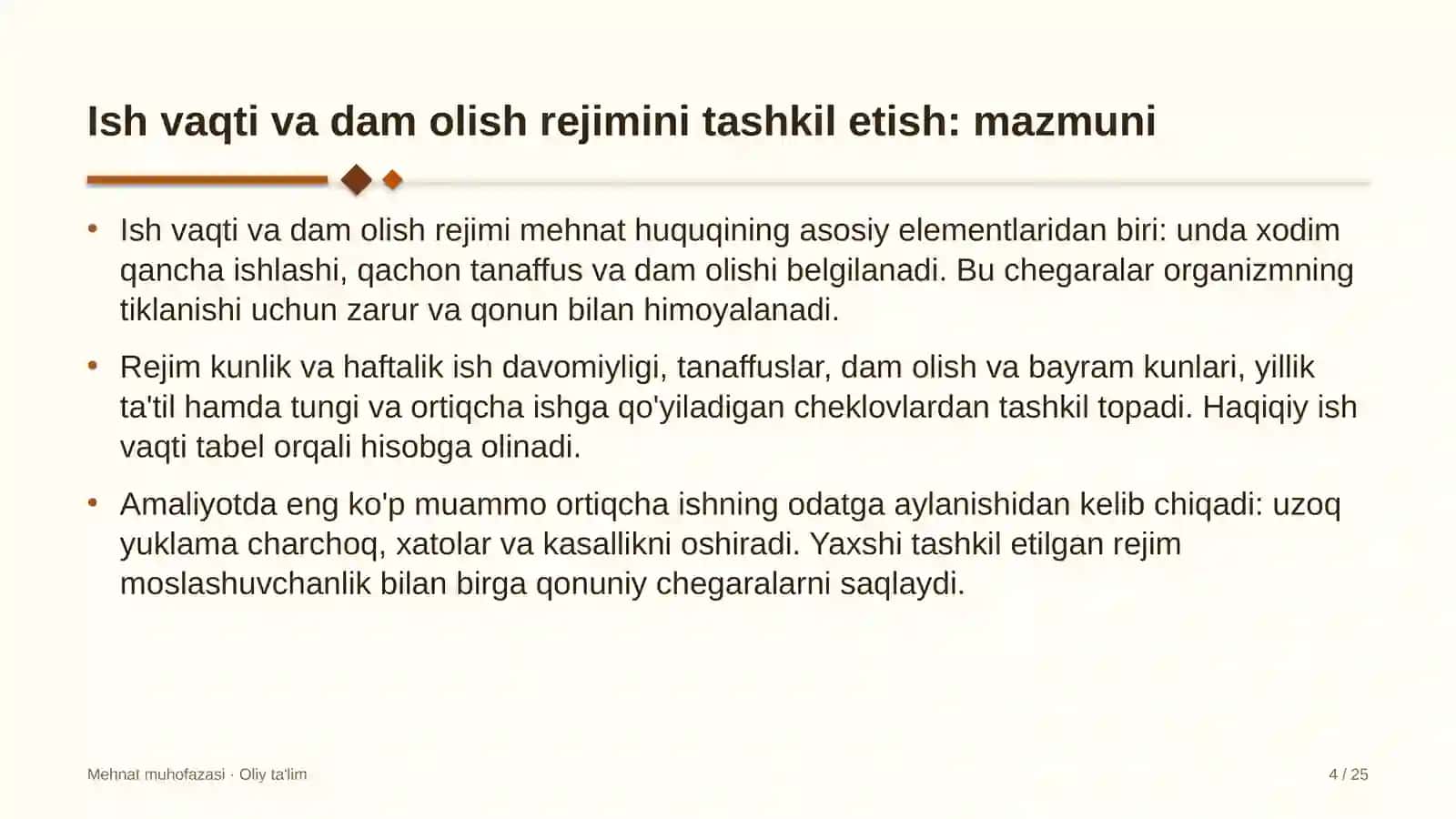 Xostellarda ish vaqti va dam olish rejimini tashkil etish 4