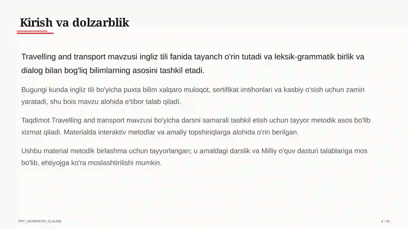 Ingliz tili (1–11) — metodik birlashma uchun 4