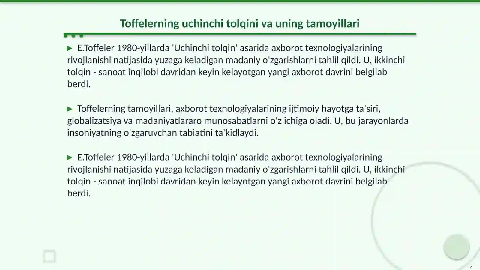 Avloniyning madaniyati tolqinlari va E.Toffelerning “uchinchi tolqin” asarining qiyosiy tahlili 4