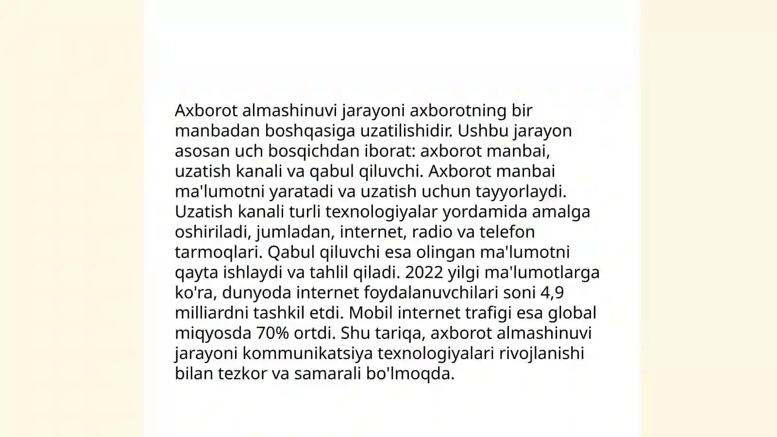 Axborot tushunchasi. Global tarmoqda kiberterrorizm va kiber hujumlardan himoyalanishning xavfsizlik choralari 4