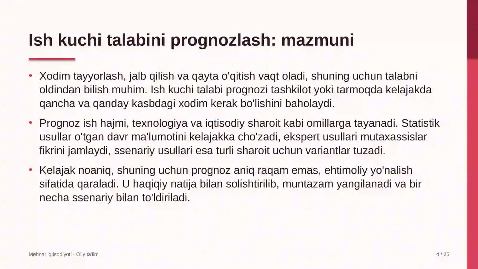 uy joy kommunal xo'jaligida ish kuchi talabini prognozlash 3146 4