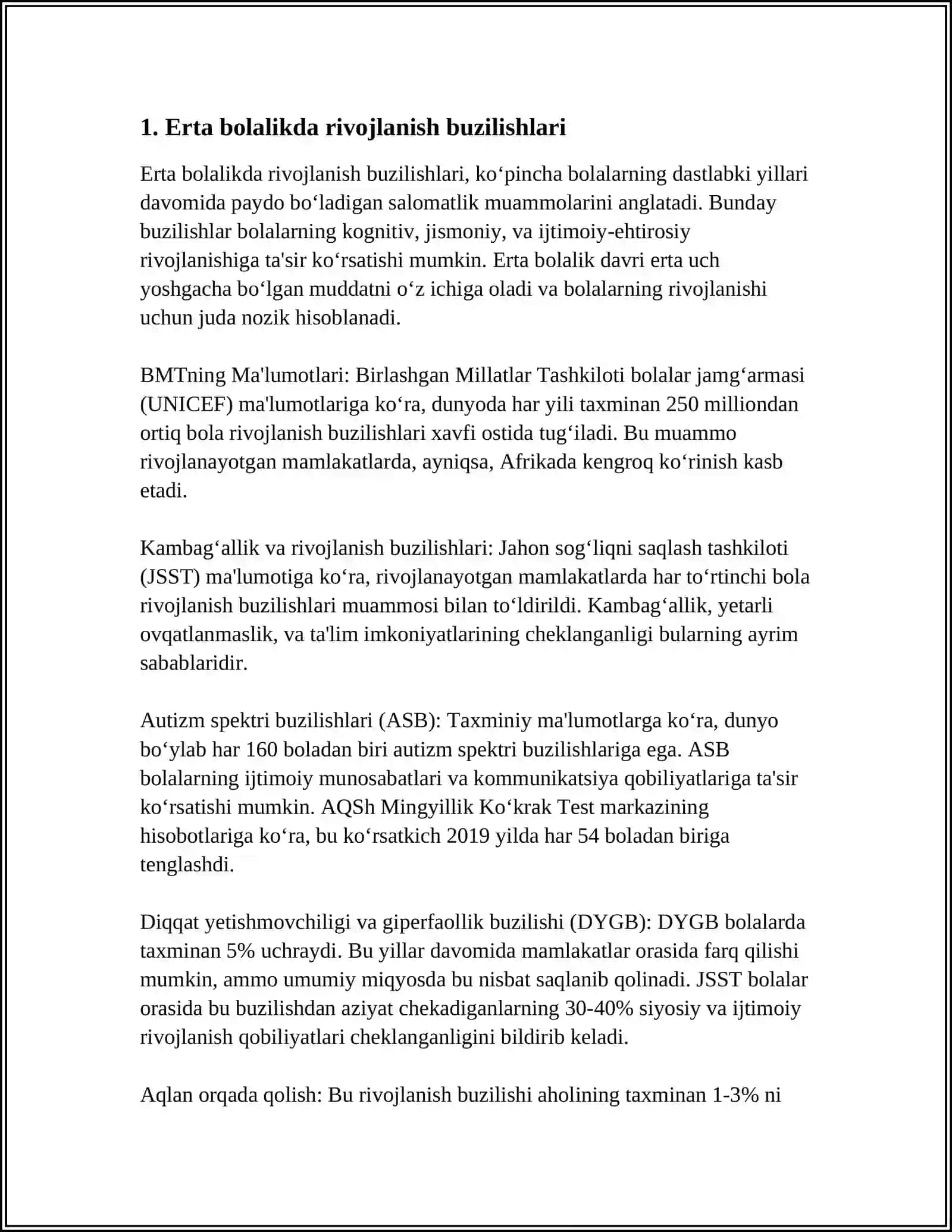 BOLALARDA RIVOJLANISH BUZILISHINING PSIXOLOGIK PEDAGOGIK DIAGNOSTIKANING VAZIFASI 4