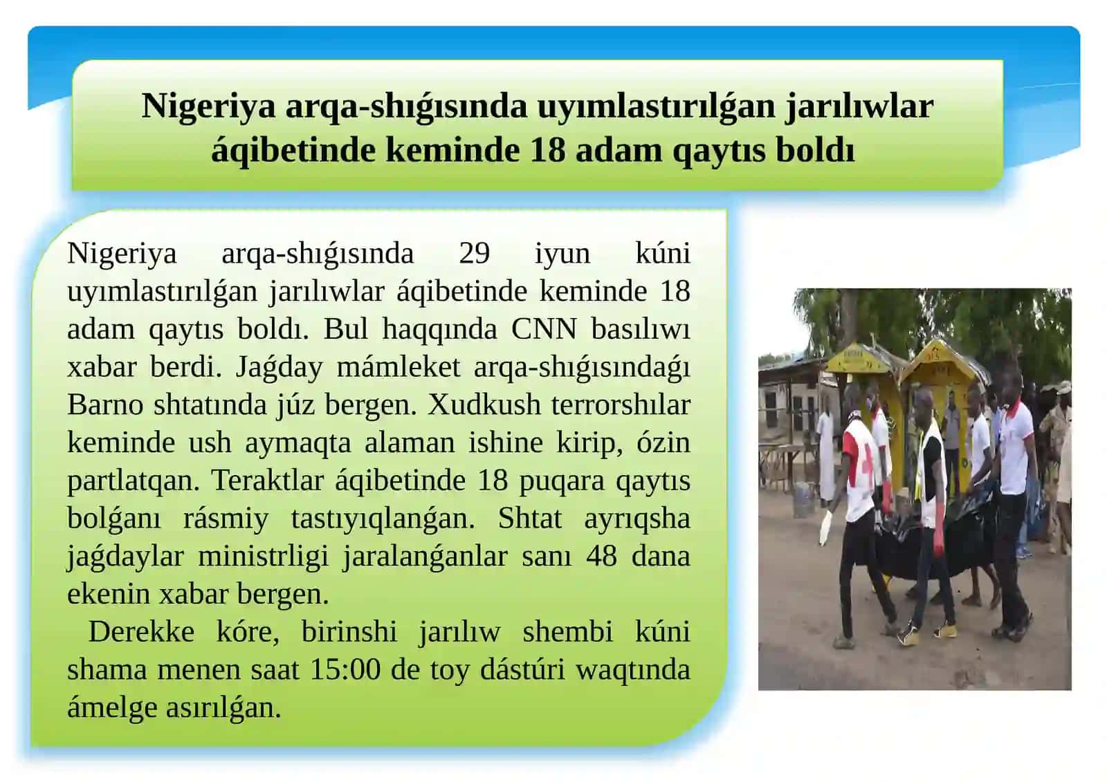 DÚNYA JAŃALÍQLARÍ HÁPTE DAWAMÍNDA 4