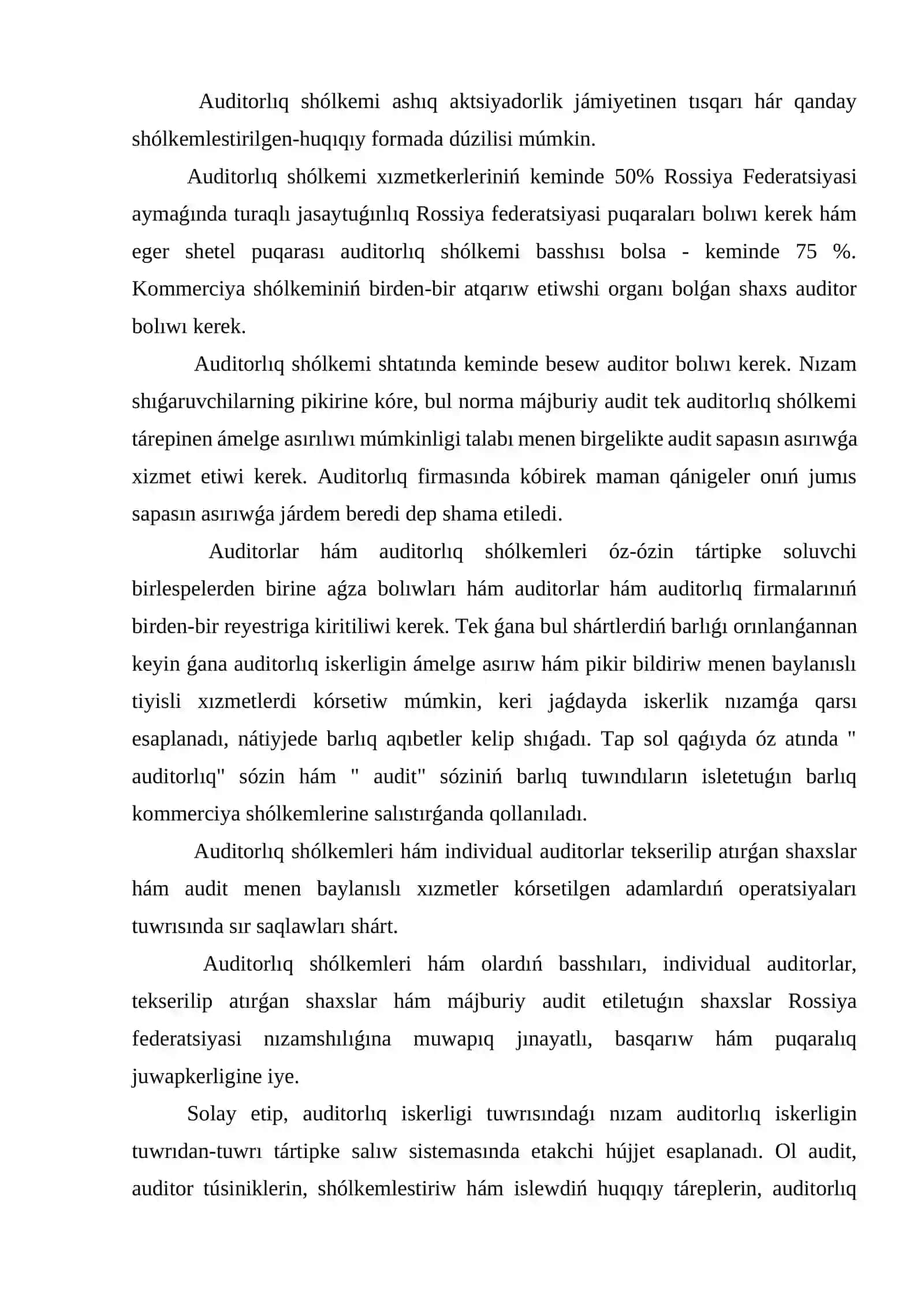 Rossiya Federaciyasında auditorlıq iskerligi 4