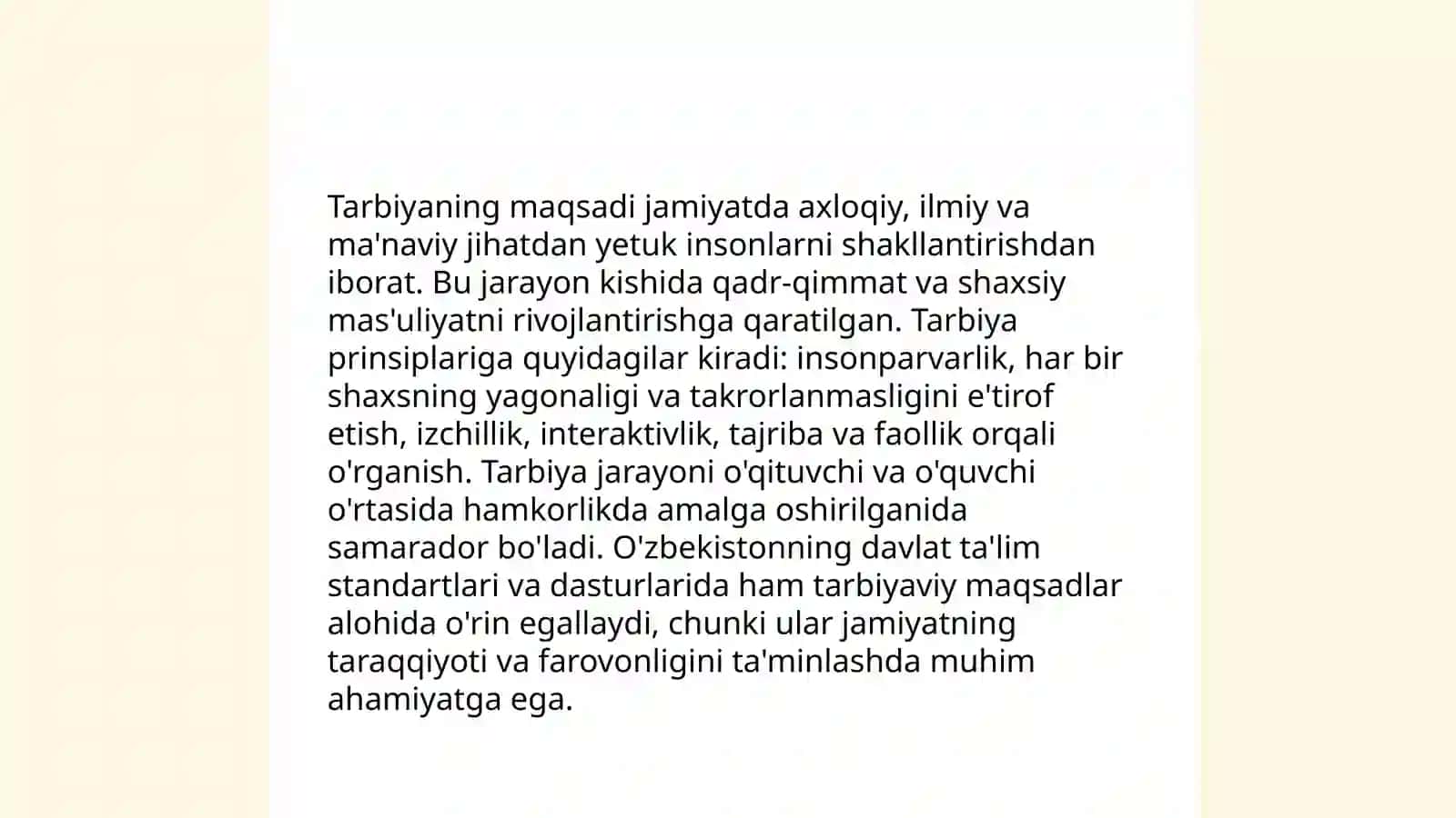 Shaxsning rivojlanishi, tarbiyasi va ijtimoiylashuvi,tarbiya maqsadi va vazifalari 4