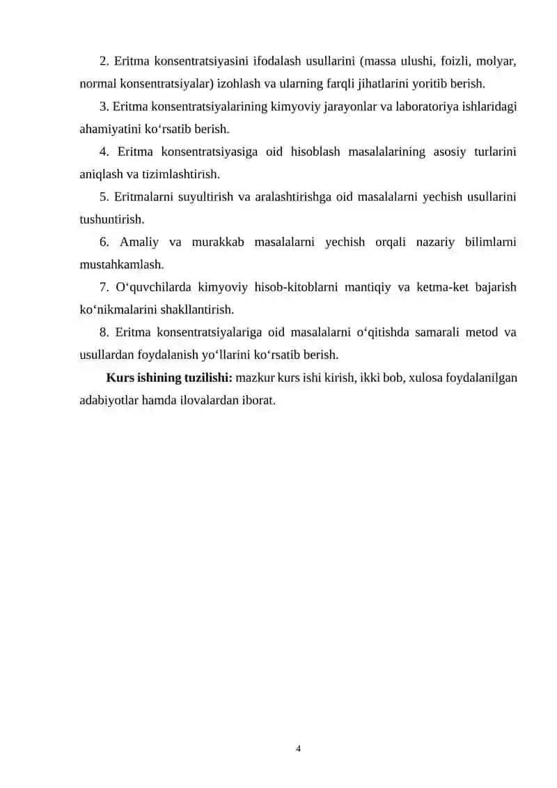 Eritma konsentratsiyalari bilan bog‘liq masalalarni yechish 4