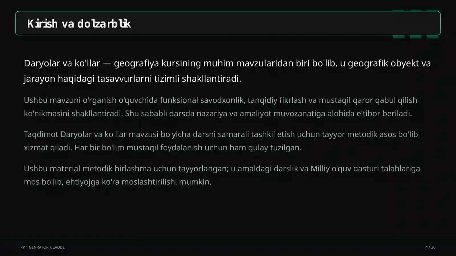 Daryolar va ko'llar (6-sinf) 4