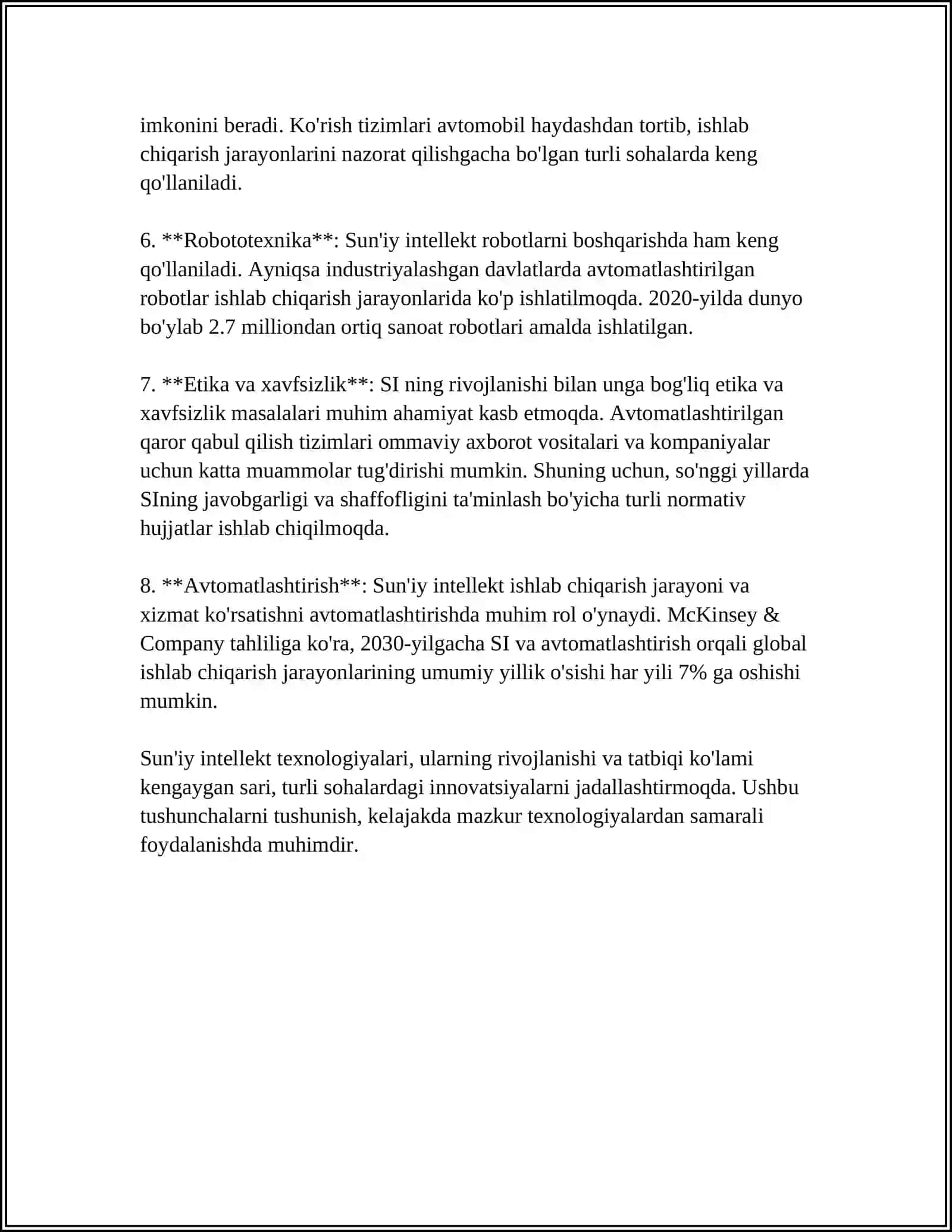 UMUMIY O‘RTA TA’LIM MAKTABLARI 11-SINFIDA “SUNʼIY INTELLEKT. BOYITILGAN REALLIK. BIOMETRIK AXBOROT” MAVZUSINI ELEKTRON DIDAKTIK MATERIALLARDAN FOYDALANIB O‘QITISH METODIKASI 4