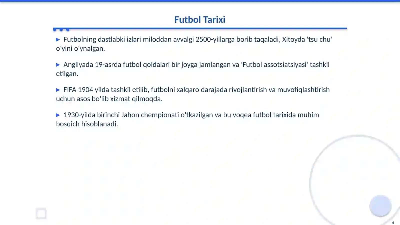 Futbol: Dunyoning Eng Mashhur Sporti 4