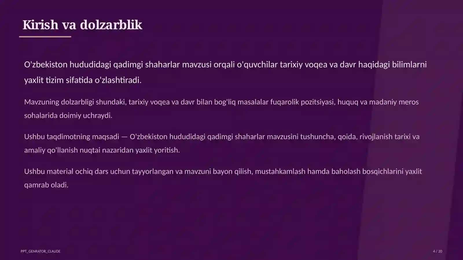 O'zbekiston hududidagi qadimgi shaharlar (5-sinf) 4