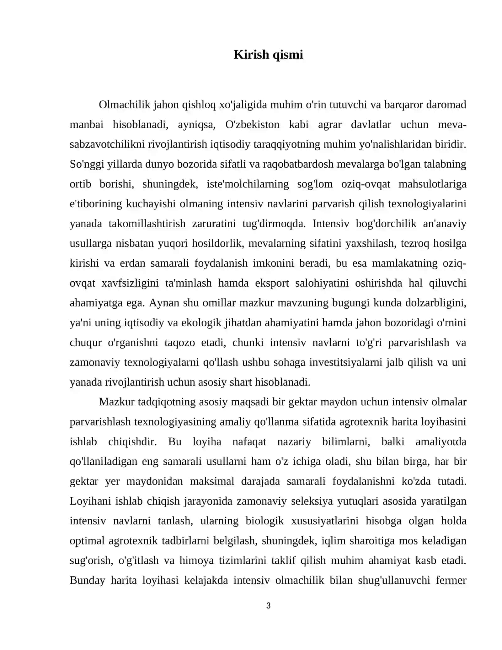 Olmaning intensiv navlarini parvarish qilish texnologiyasi. Bir gektar maydon uchun agrotexnik harita loyihasi 4