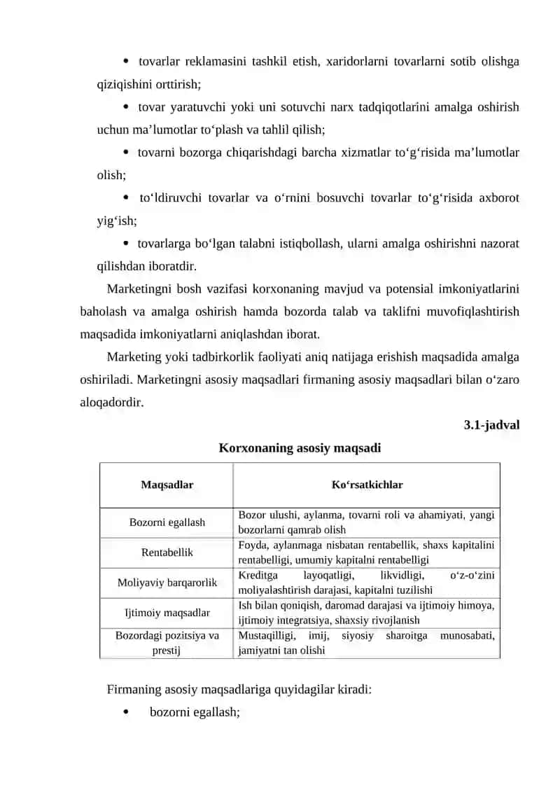 MARKETINGNING FUNKSIYALARI, VAZIFALARI VA TAMOYILLARI 4