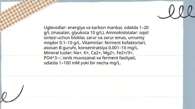 Oziqli muhitlar,tasnifi,qoʻyilgan talablar 4