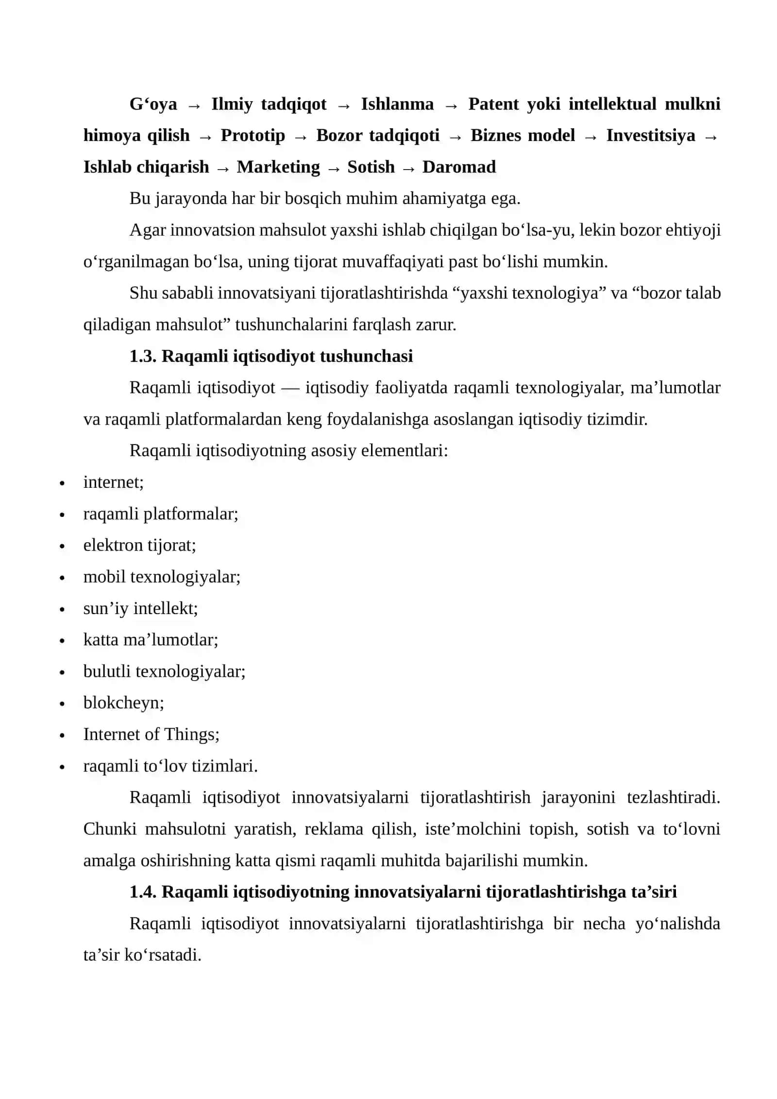 Raqamli iqtisodiyot sharoitida innovatsiyalarni tijoratlashtirish mexanizmlari 4
