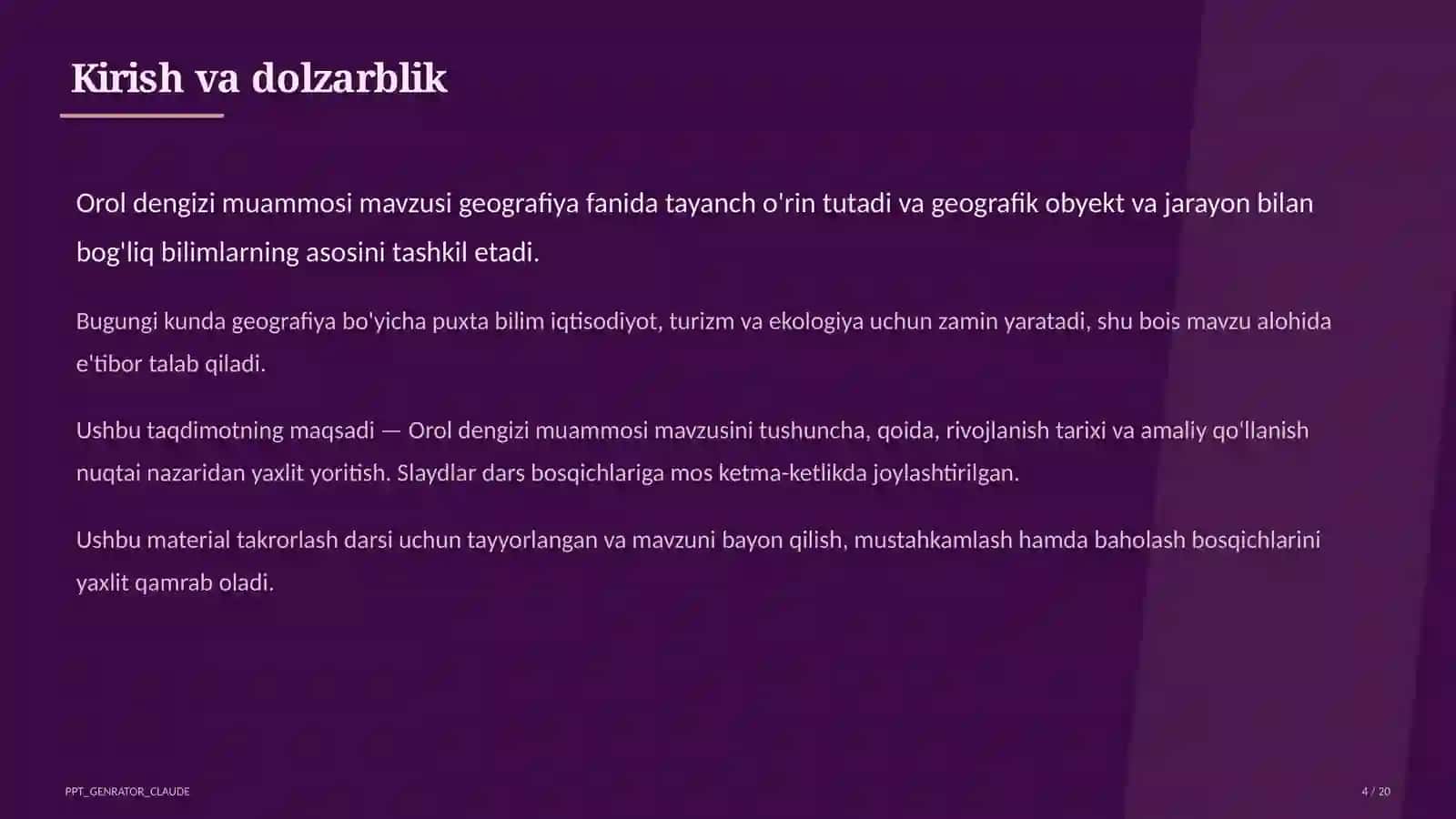 Orol dengizi muammosi (8-sinf) 4