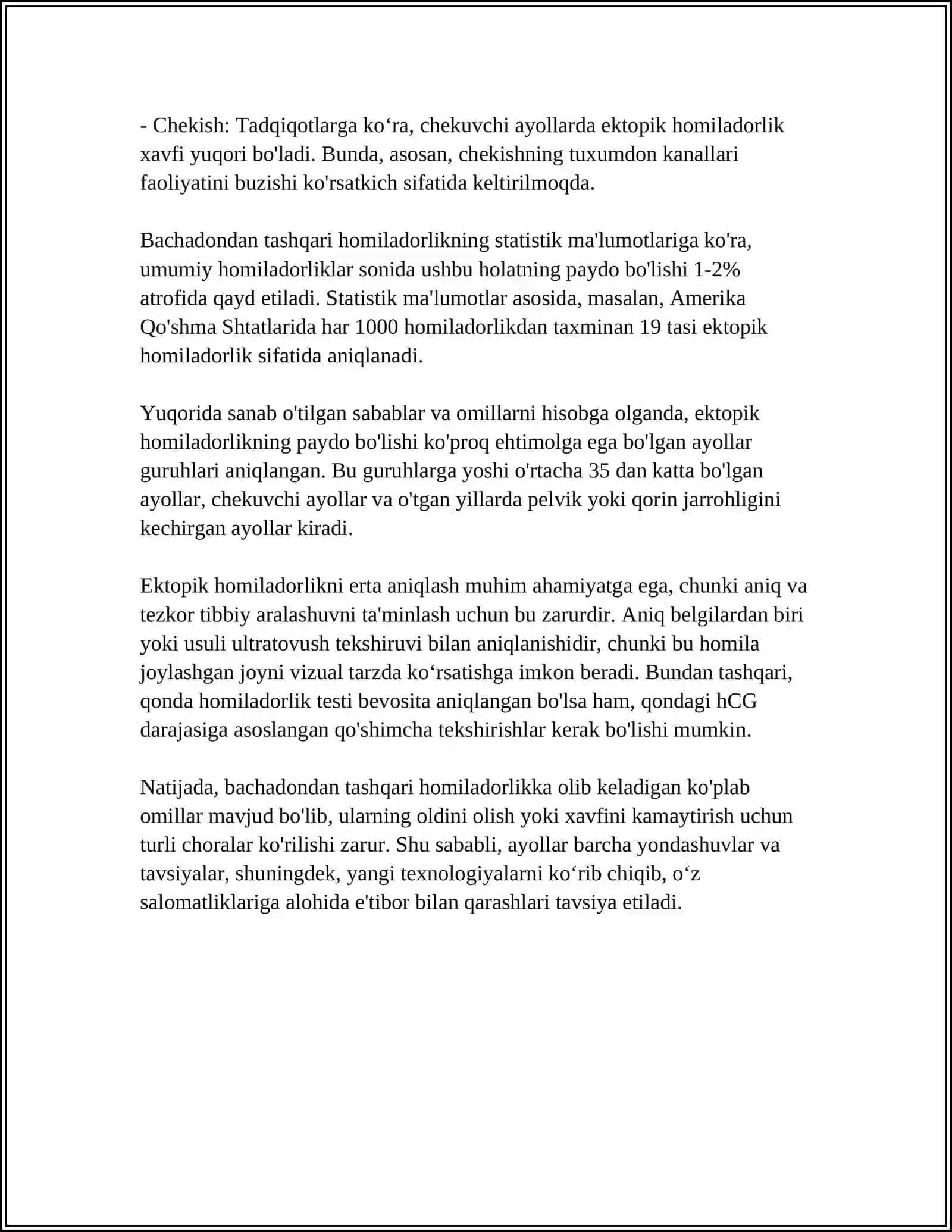 Bachadondan tashqari xomiladorlik 4