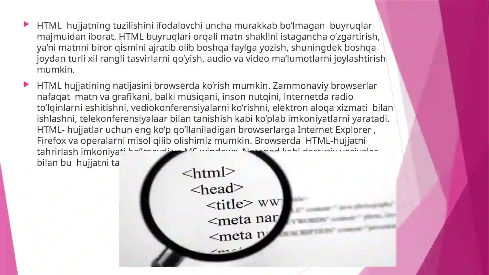 HTML ning asosiy tushunchalar 4