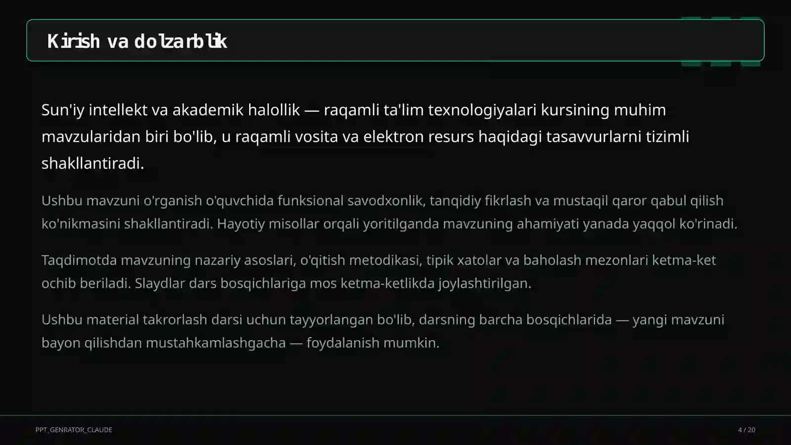 Sun'iy intellekt va akademik halollik 4