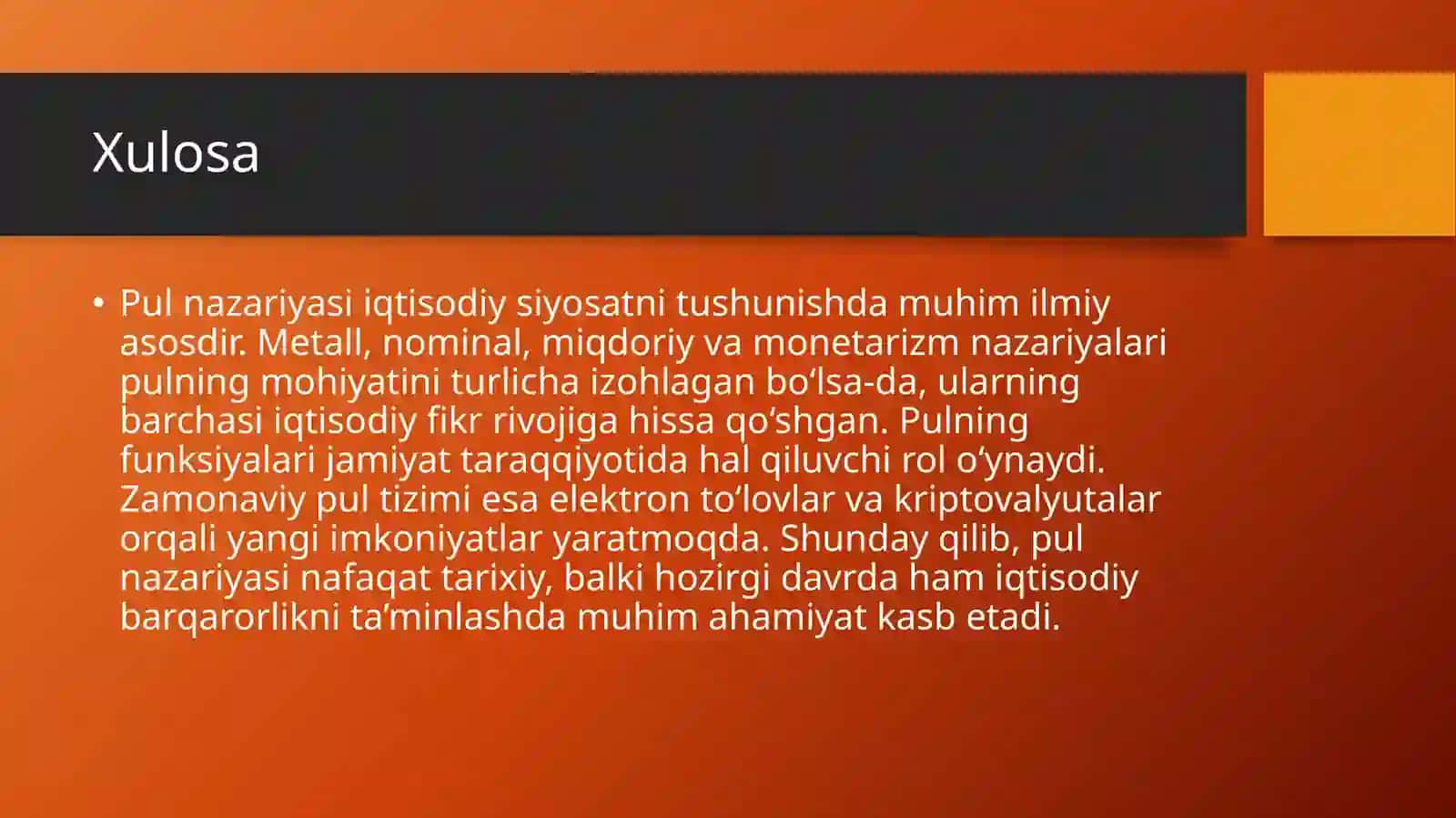 Pul nazariyasi 4