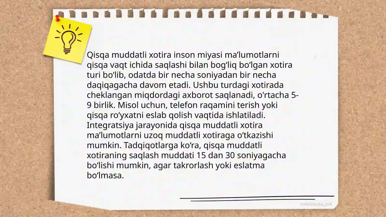 Xotira bilish jarayoni 4