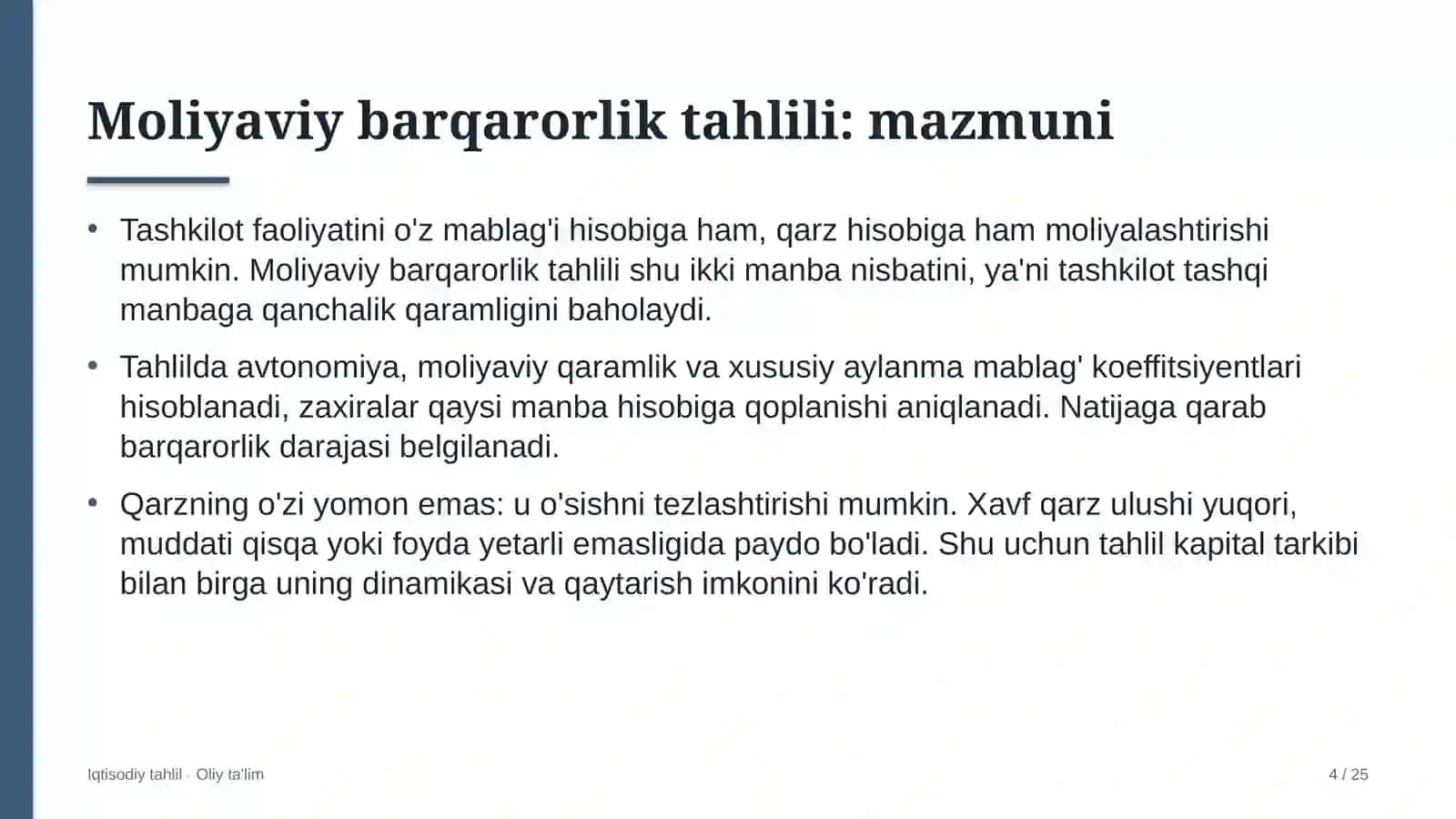 tibbiyot oliy ta'lim muassasalarida moliyaviy barqarorlik tahlili 5495 4