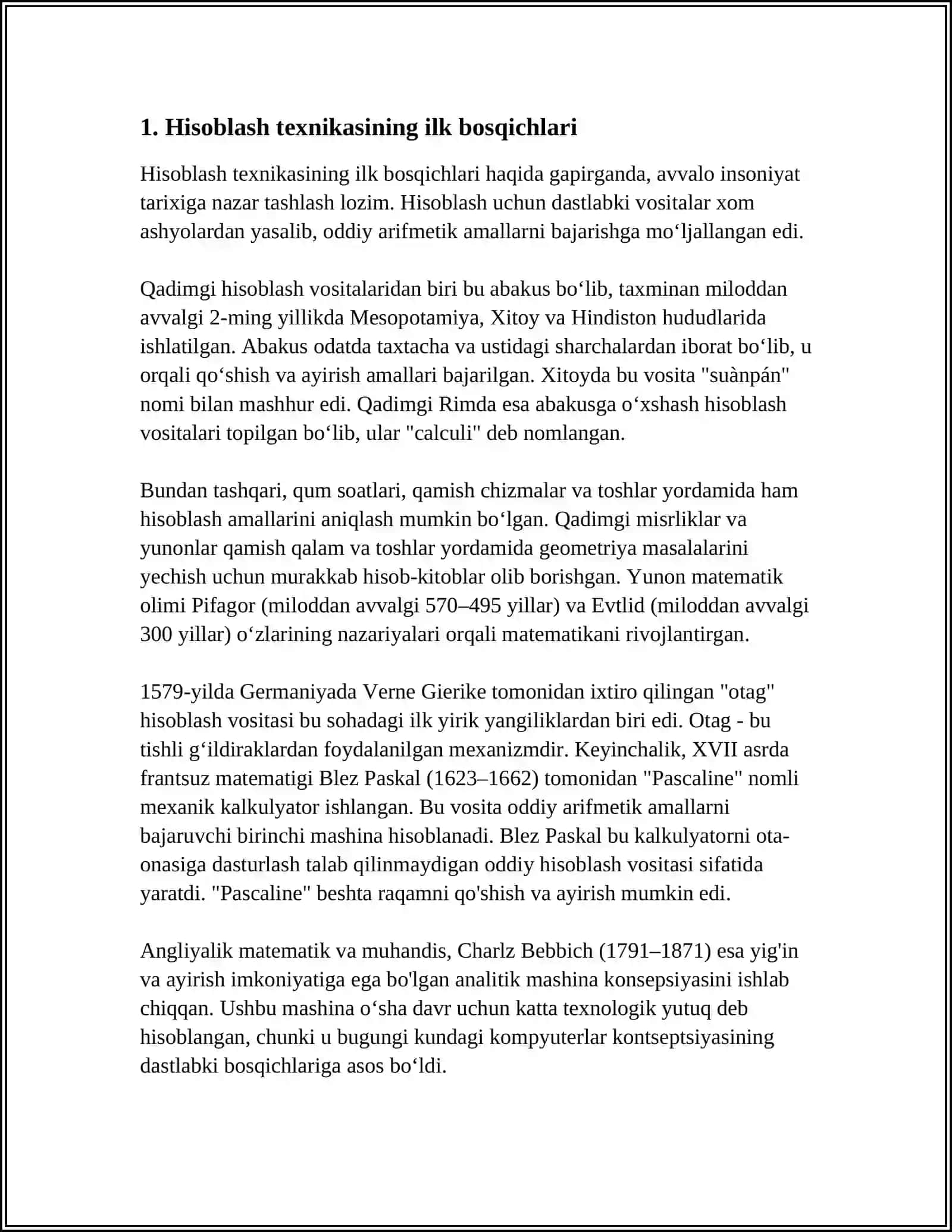 Hisoblash Texnikasi Rivojlanish Tarixi va Avlodlari 4
