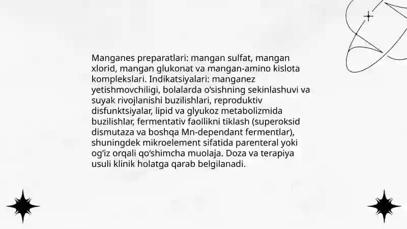 Mn+2 kationini tibbiyotda qo'llanishi va analitik reaksiyalari 4